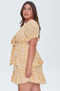 YELLOW/MULTI Plus Size Floral Print Mini Dress, image 2