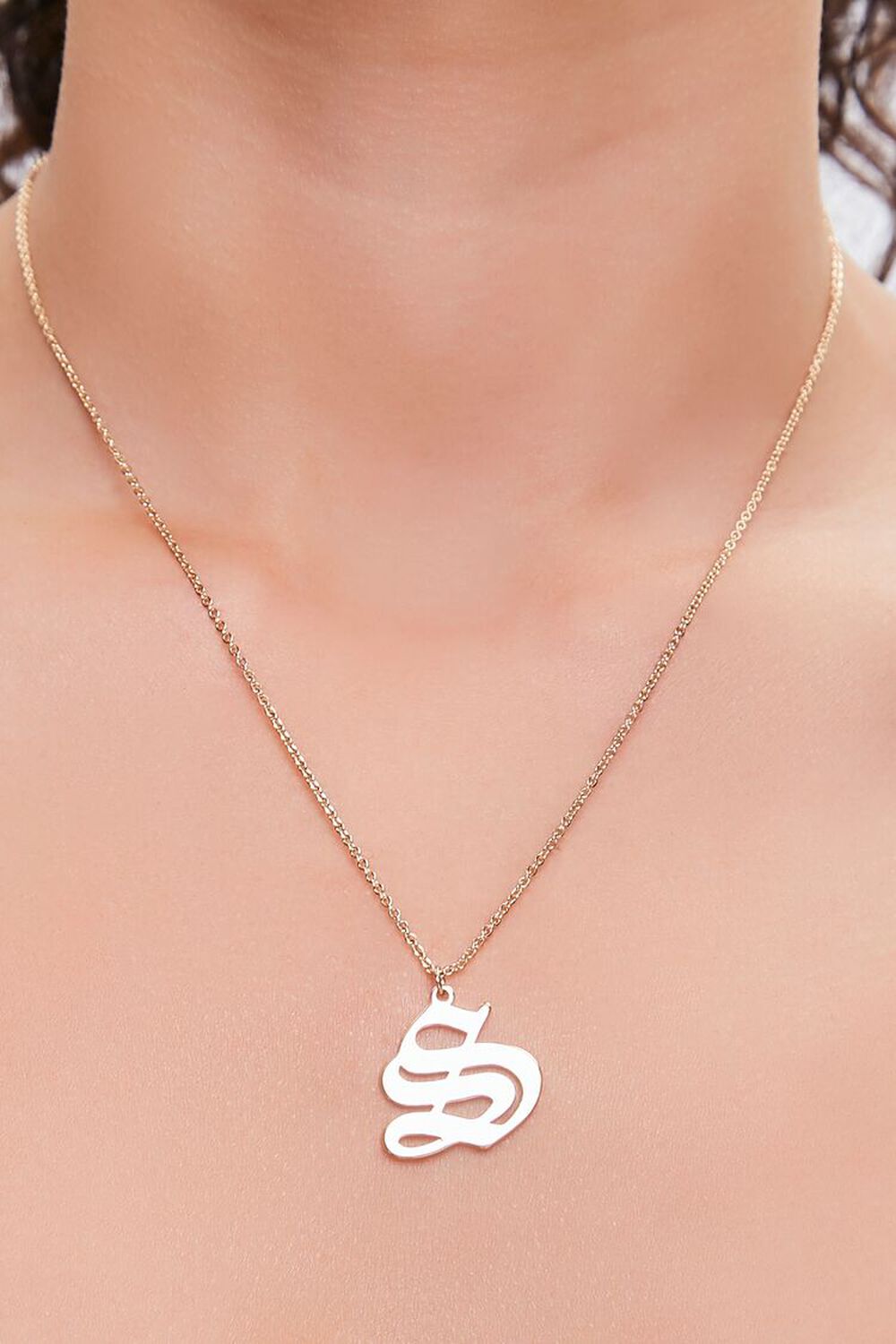 GOLD/S Initial Pendant Chain Necklace, image 1