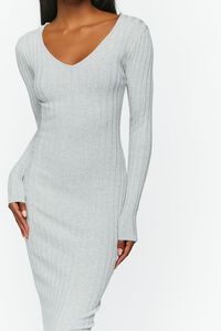 HEATHER GREY Sweater-Knit V-Neck Midi Dress, image 5