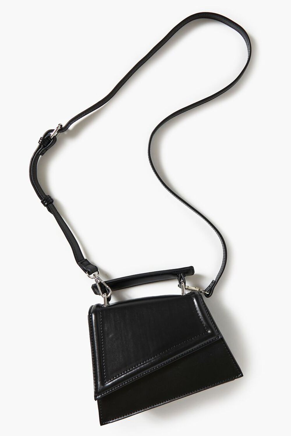 Asymmetrical Faux Leather Crossbody Bag