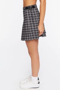 BLACK/MULTI Pleated Plaid Mini Skirt, image 3