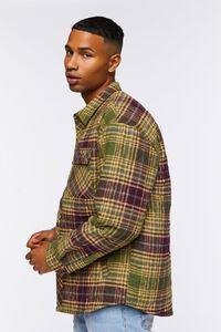 OLIVE/MULTI Plaid Quilted Shacket, image 2