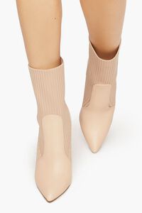 NUDE Faux Leather-Trim Sock Booties, image 4