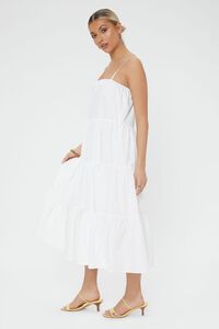 WHITE Tiered Flounce Midi Cami Dress, image 2