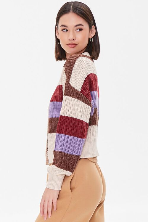 CREAM/MULTI Striped Cardigan Sweater, image 2