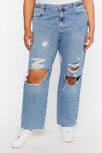 MEDIUM DENIM Plus Size Destroyed 90s-Fit Jeans, image 1