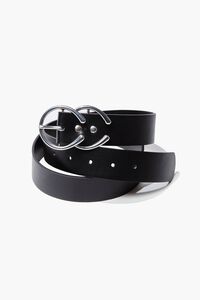 BLACK/SILVER Faux Leather Hip Belt, image 2