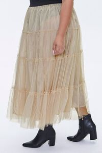 Plus Size Ruffle Mesh Maxi Skirt, image 3