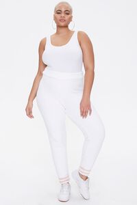 CREAM/ROSE Plus Size Sweater-Knit Striped Joggers, image 5