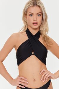 BLACK Versatile Halter Bikini Top, image 7