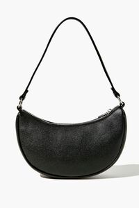 BLACK Faux Leather Baguette Shoulder Bag, image 4