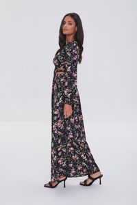 BLACK/MULTI Floral Print Cutout Maxi Dress, image 2