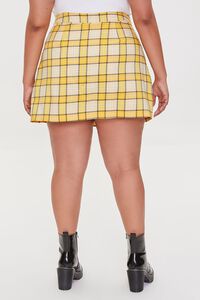 YELLOW/RED Plus Size Plaid Cherry Embroidered Skort, image 4