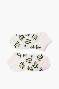 PINK/MULTI Cat Avocado Print Ankle Socks, image 2