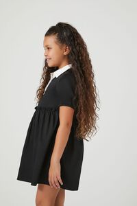 BLACK/WHITE Girls Satin Shirt Dress (Kids), image 2