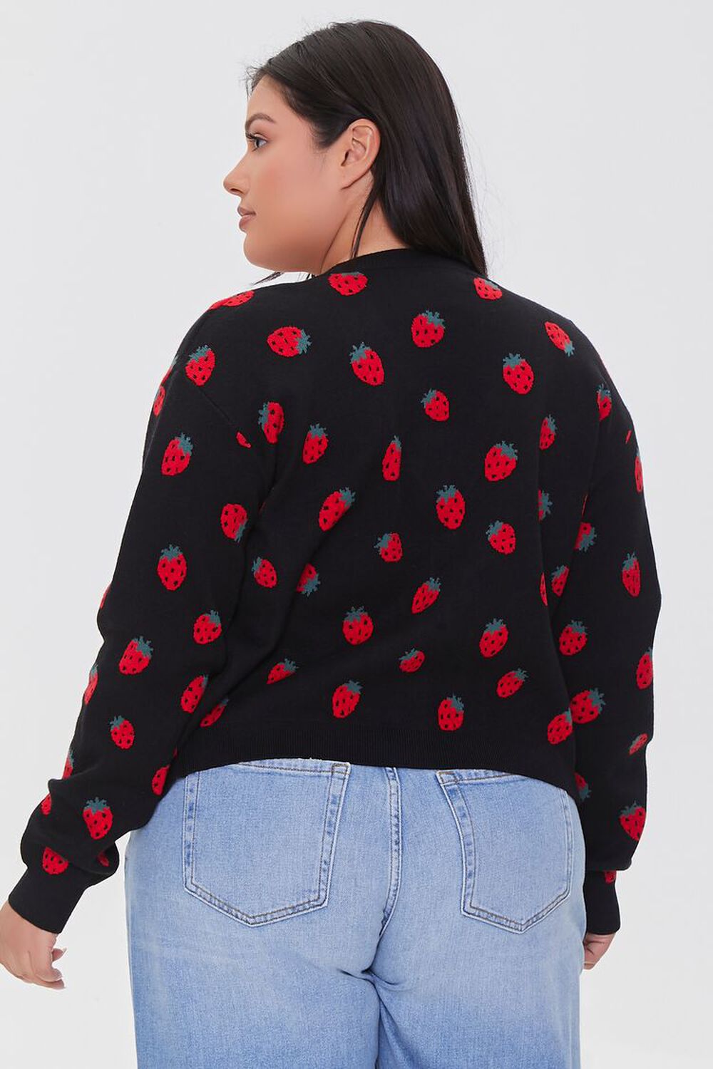 BLACK/MULTI Plus Size Cami & Cardigan Sweater Set, image 3