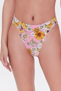 PINK/MULTI Floral High-Waist Bikini Bottoms, image 2