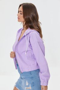 LAVENDER Canvas Zip-Up Hooded Jacket, image 2