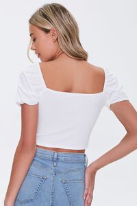 WHITE Puff-Sleeve Crop Top, image 3