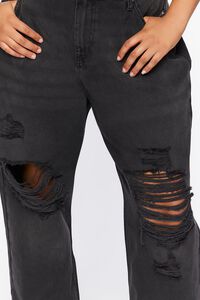 WASHED BLACK Plus Size Recycled Cotton Baggy Jeans, image 6