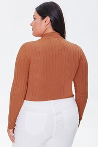 RUST Plus Size Ribbed Mock Neck Sweater, image 3