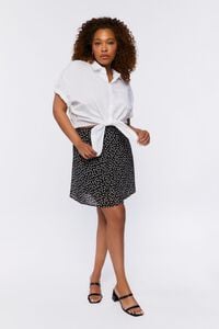 BLACK/WHITE Plus Size A-Line Mini Skirt, image 5