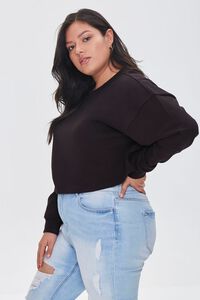BLACK Plus Size French Terry Pullover, image 2