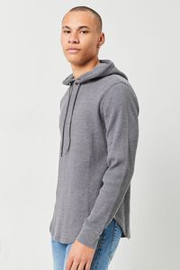 CHARCOAL HEATHER Sweater-Knit Drawstring Hoodie, image 2