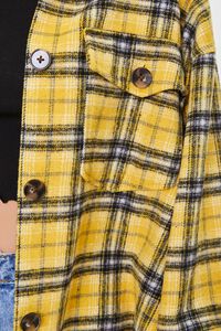 YELLOW/MULTI Plaid Button-Front Shacket, image 5