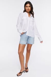 WHITE High-Low Buttoned Shirt, image 4