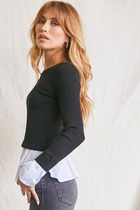 BLACK/WHITE Ribbed Combo Sweater, image 2