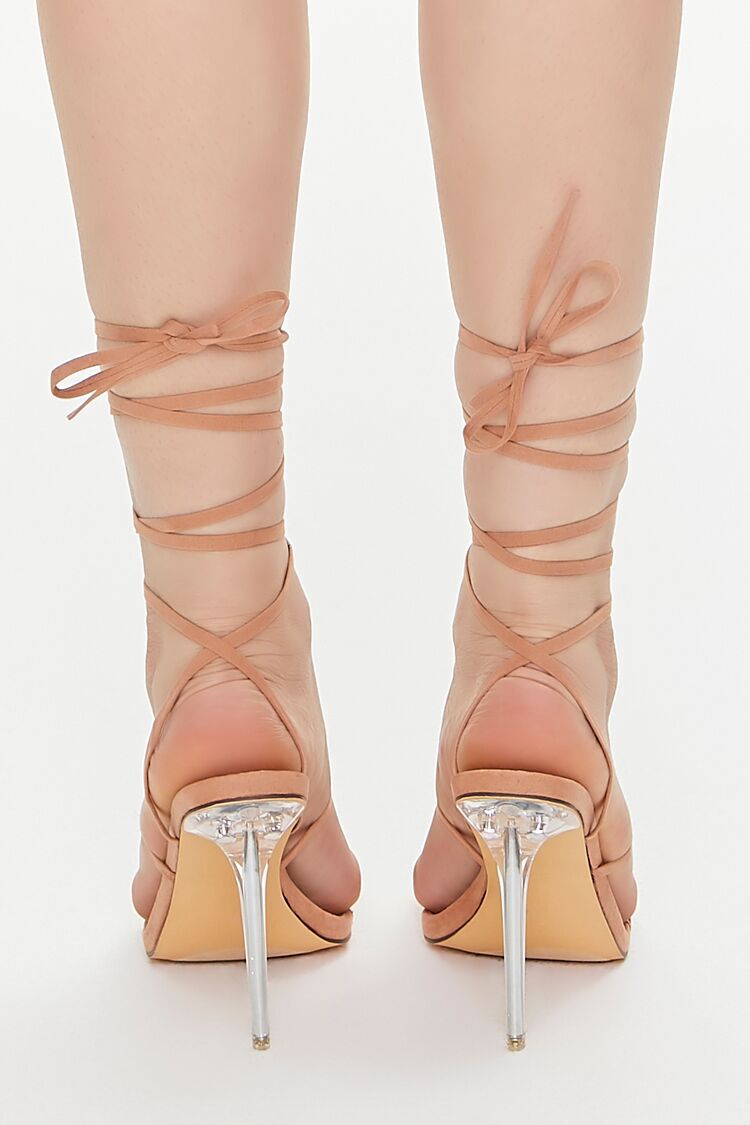 Amazon.com | Allegra K Women's Lace Up Platform Strappy Chunky Heels Beige  Pumps 6 M US | Pumps