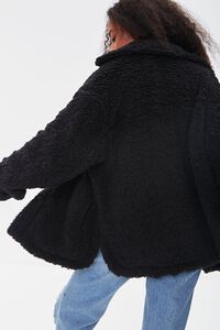 BLACK Faux Shearling Button-Front Jacket, image 3