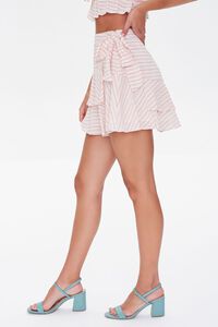 CREAM/PINK Striped Flounce Mini Skirt, image 3