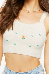 Floral Beaded Cropped Tank Top, image 5