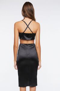 BLACK Cutout Satin Mini Dress, image 3