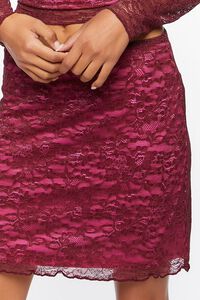 MERLOT/AZALEA Floral Lace Mini Skirt, image 6