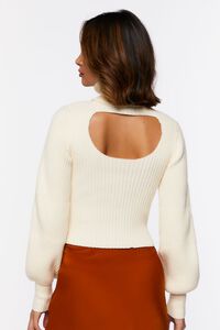 VANILLA Ribbed Turtleneck Cutout Sweater, image 3