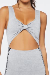 HEATHER GREY Active Checkered Seamless Romper, image 5