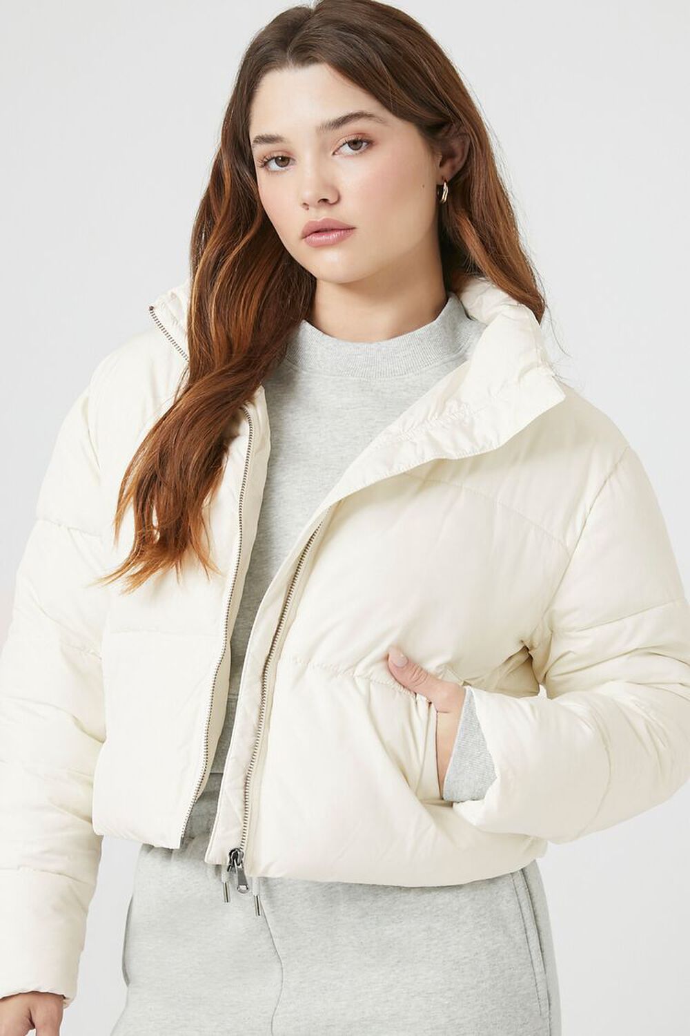 IVORY Quilted Puffer Jacket, image 1