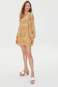 YELLOW/MULTI Floral Print Cutout Mini Dress, image 4