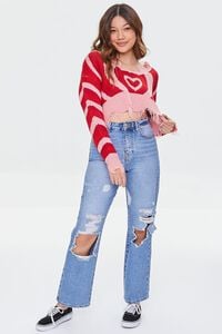 RED/MULTI Frayed Heart Sweater, image 4