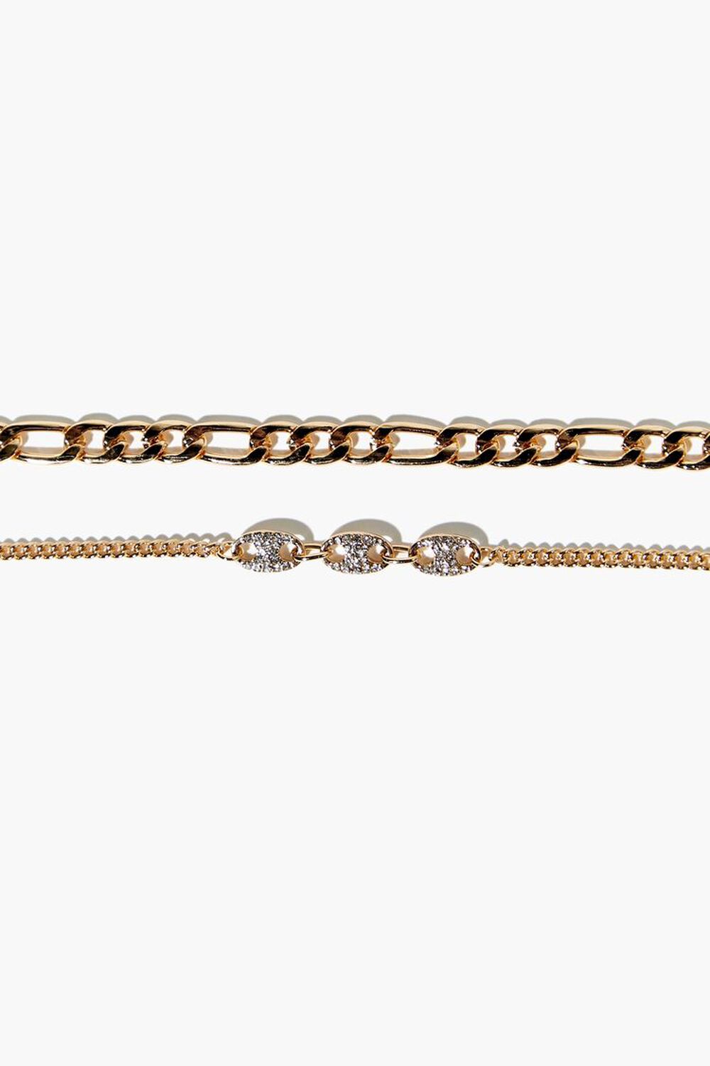 GOLD Curb Chain Bracelet Set, image 2