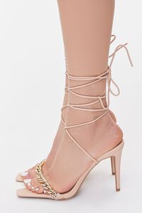 NUDE Curb Chain Lace-Up Stiletto Heels, image 2
