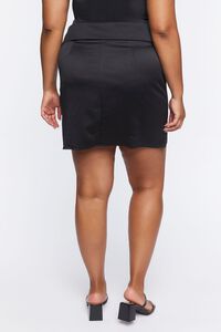BLACK Plus Size Fitted Tuxedo Mini Skirt, image 4