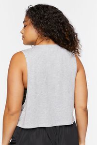 HEATHER GREY Plus Size Cropped Muscle Tee, image 3