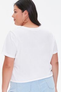 WHITE/LAVENDER Plus Size Be Nice Graphic Tee, image 3