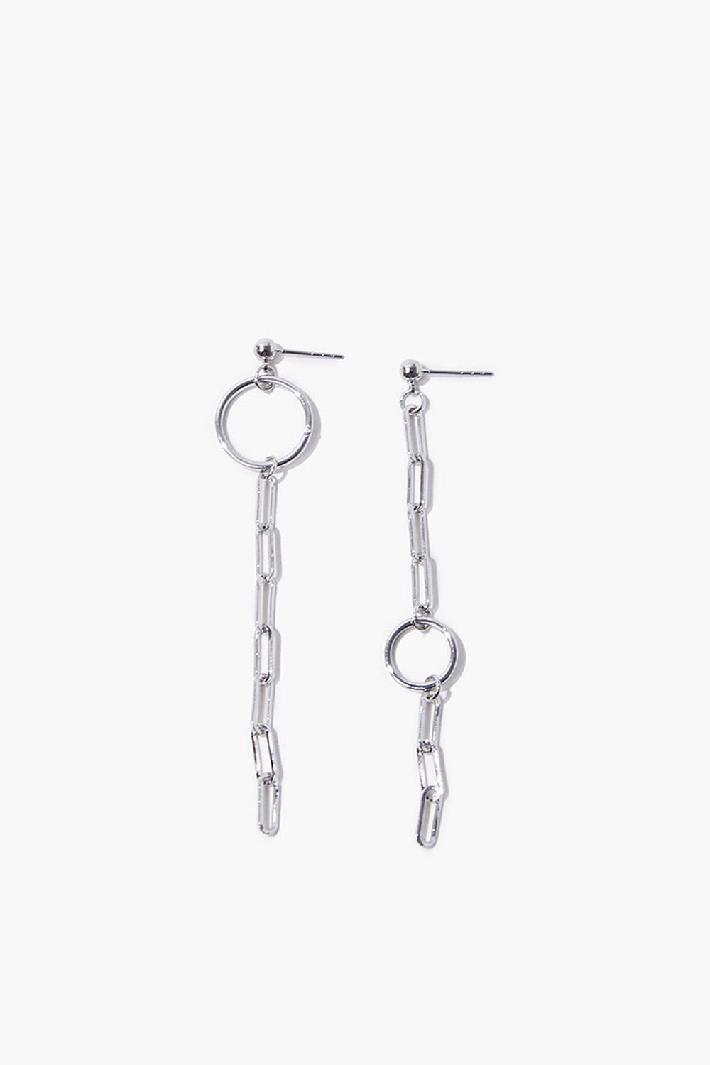SILVER Upcycled Drop-Chain Earrings, image 1
