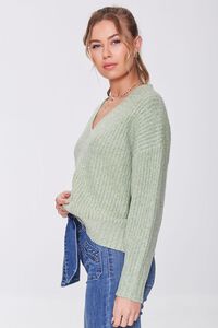 GREEN/MULTI Marled V-Neck Sweater, image 2
