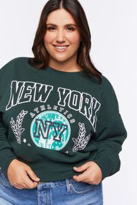 GREEN/MULTI Plus Size New York Graphic Pullover, image 6